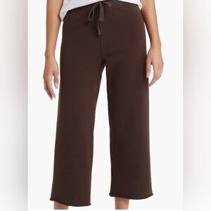 Frank & Eileen sz S Catherine Crop Brown Wide-Leg jogger Sweat Pants great cond